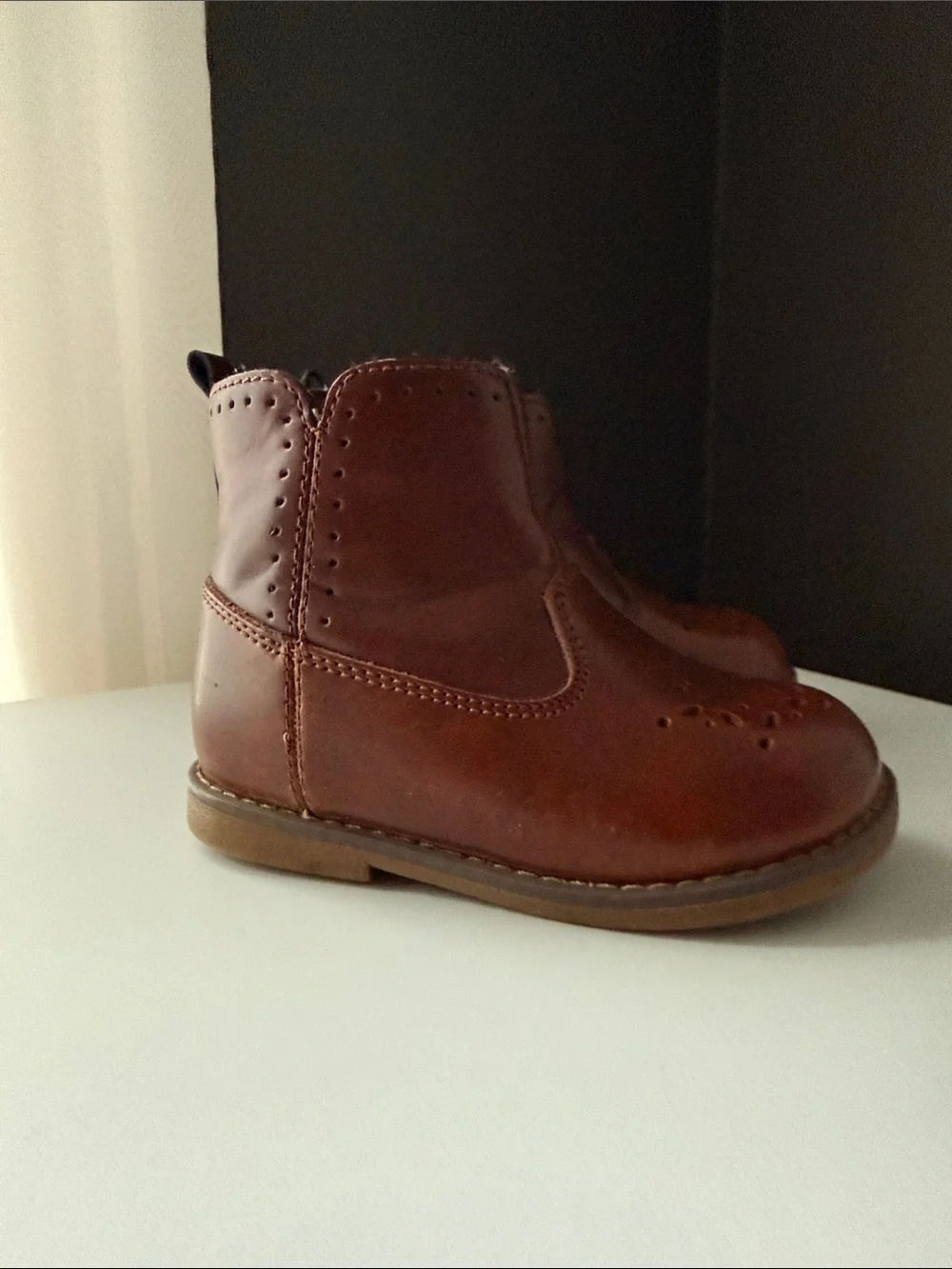 Stride Rite Tan Leather Ankle Boots